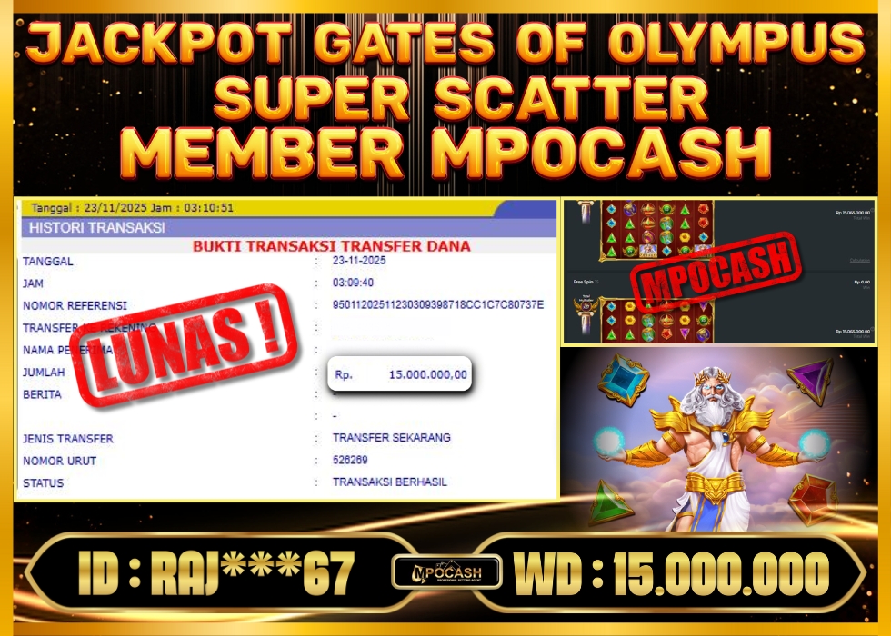 MPOCASH JACKPOT GATES OF OLYMPUS SUPER SCATTER